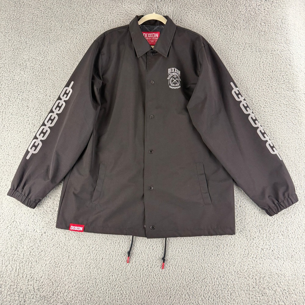 Dixxon Working Class Heroes Coaches Jacket Mens XL Black Snap Front Windbreakerr - Picture 1 of 14